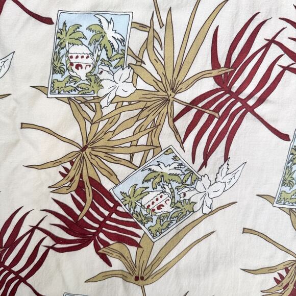 Linea Dome Shirt MensL Floral Hawaiian Button Up Short Sleeve Rayon Aloha Resort - Picture 2 of 7